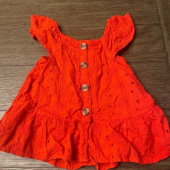 Girl's Jessica Simpson Cherry Leggings and red tank top set size 6-9 months - Picture 2 of 7